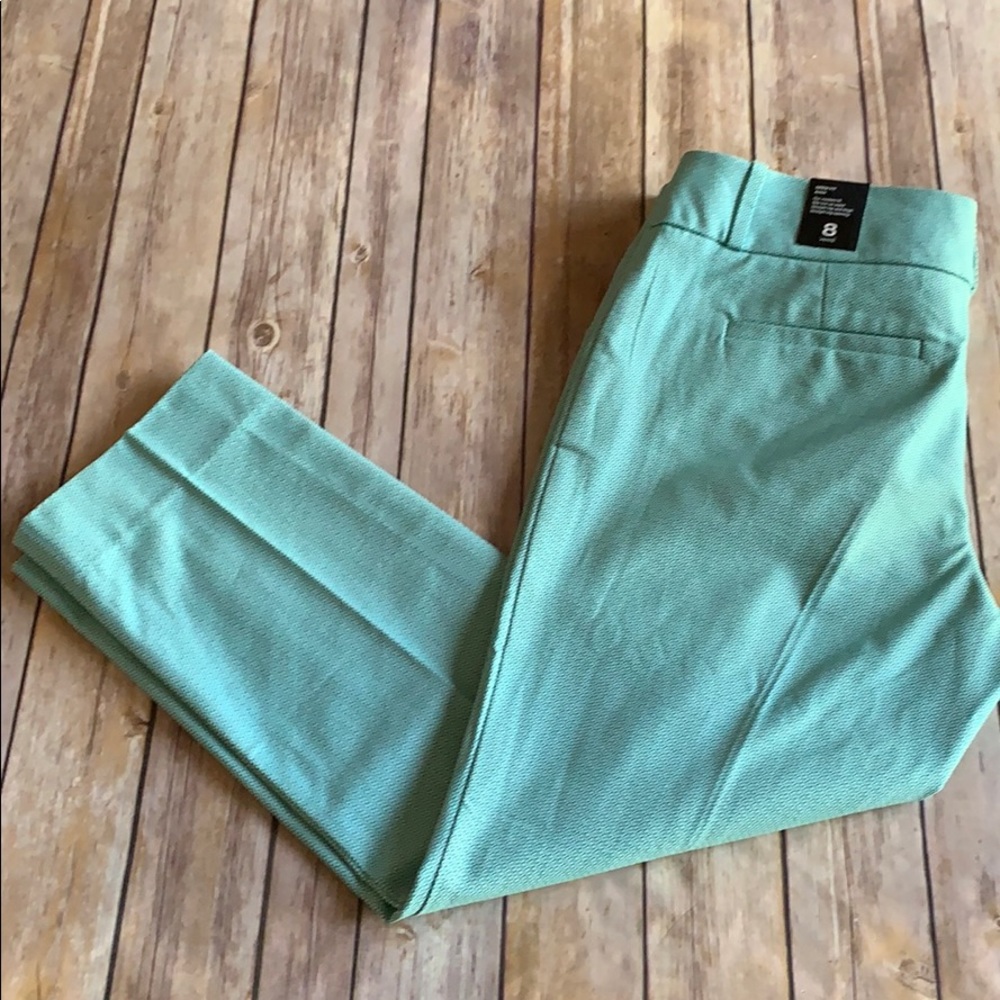 THE LIMITED DREW FIT ANKLE PANTS GREEN WHITE PRINT